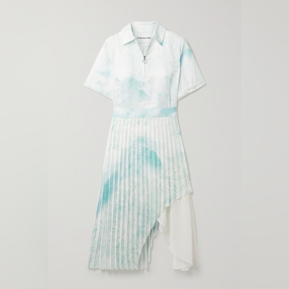 Andersson Bell Pleated Printed Shirt Dress